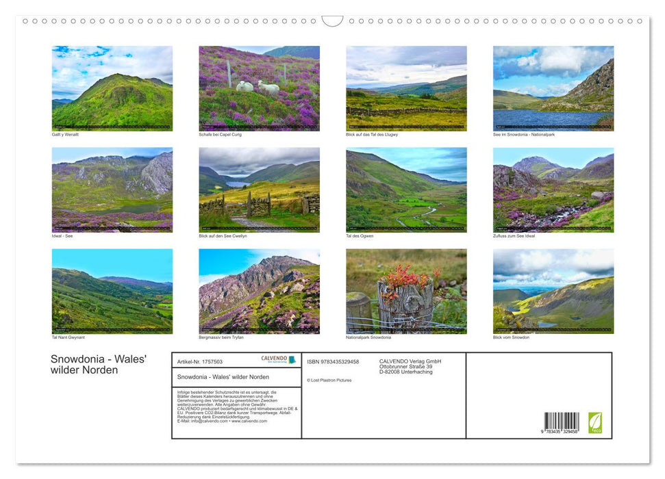 Snowdonia - Wales' wilder Norden (CALVENDO Wandkalender 2025)