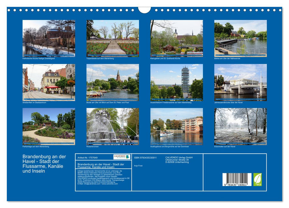 Brandenburg an der Havel - Stadt der Flussarme, Kanäle und Inseln (CALVENDO Wandkalender 2025)