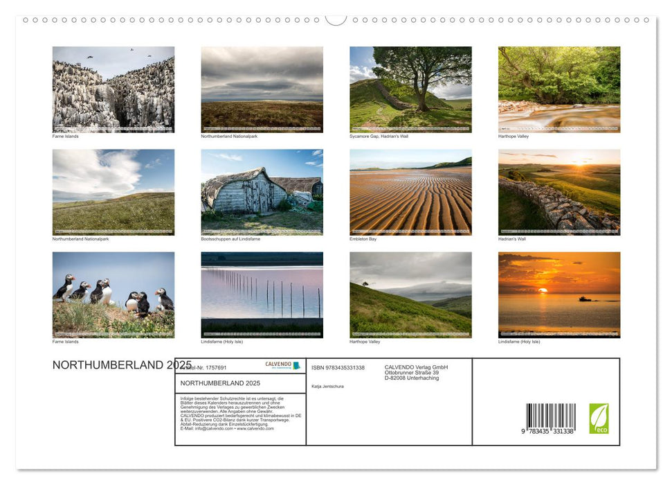 NORTHUMBERLAND 2025 (CALVENDO Premium Wandkalender 2025)