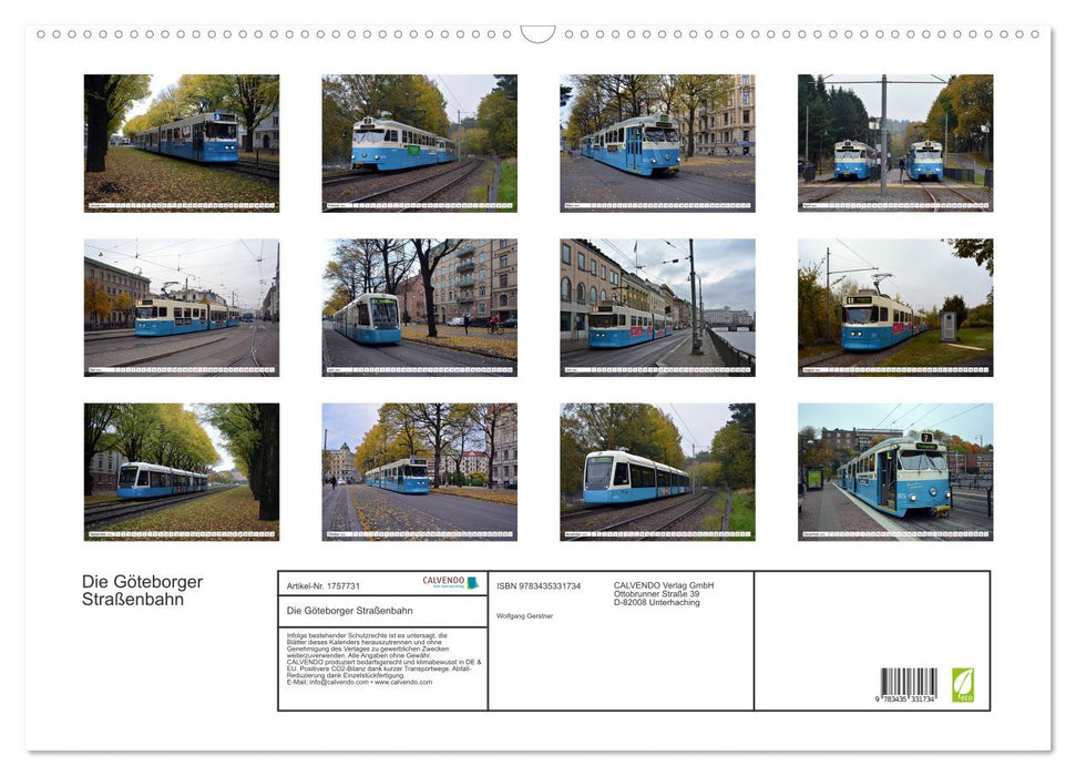 Die Göteborger Straßenbahn (CALVENDO Wandkalender 2025)