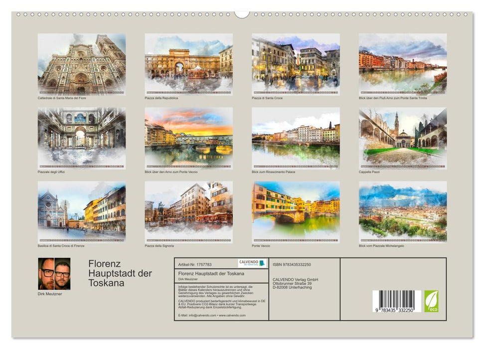 Florenz Hauptstadt der Toskana (CALVENDO Premium Wandkalender 2025)