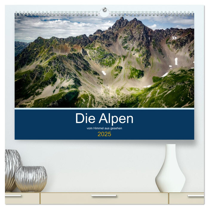 Die Alpen vom Himmel aus gesehen (CALVENDO Premium Wandkalender 2025)