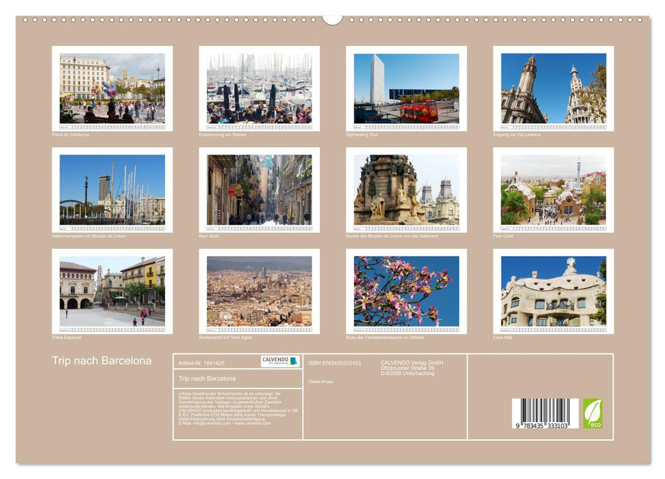 Trip nach Barcelona (CALVENDO Premium Wandkalender 2025)