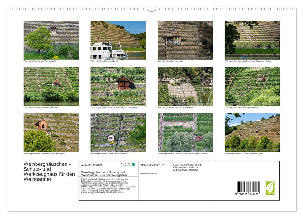 Weinberghäuschen - Schutz- und Werkzeughaus für den Weingärtner (CALVENDO Premium Wandkalender 2025)