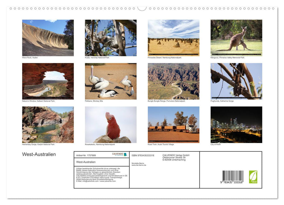 West-Australien (CALVENDO Premium Wandkalender 2025)