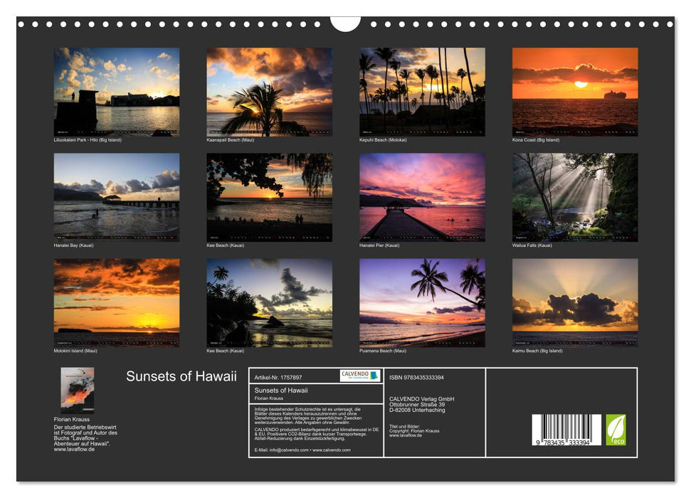 Sunsets of Hawaii (CALVENDO Wandkalender 2025)