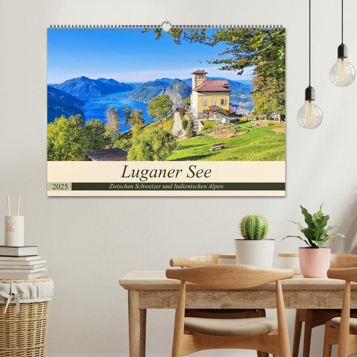 Luganer See - Zwischen Schweizer und Italienischen Alpen (CALVENDO Wandkalender 2025)