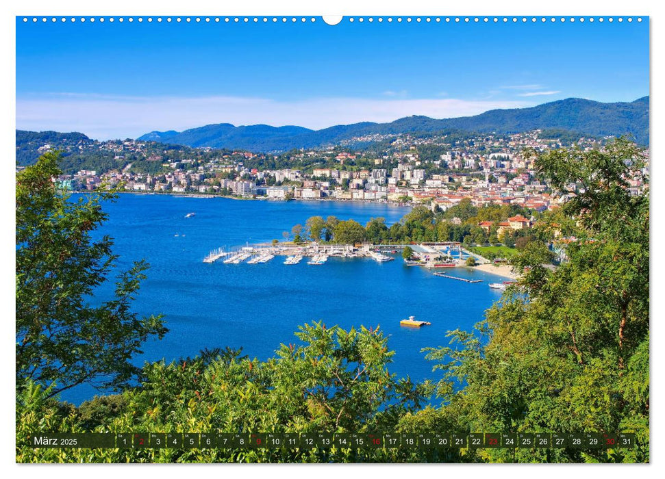 Luganer See - Zwischen Schweizer und Italienischen Alpen (CALVENDO Wandkalender 2025)