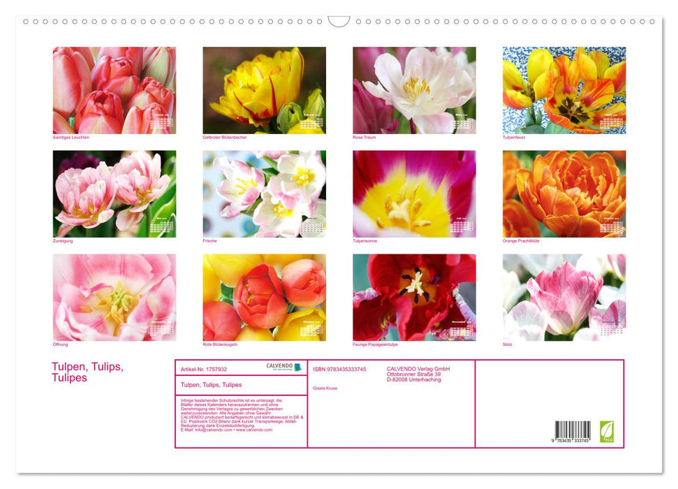 Tulpen, Tulips, Tulipes (CALVENDO Wandkalender 2025)