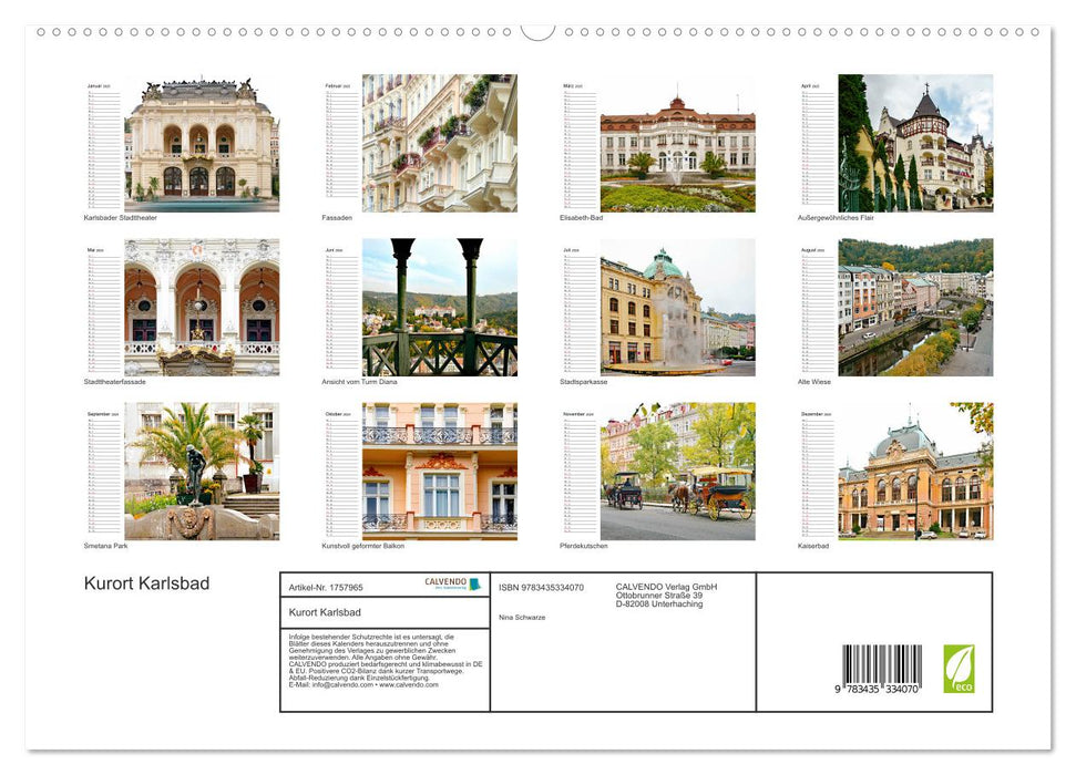 Kurort Karlsbad (CALVENDO Premium Wandkalender 2025)