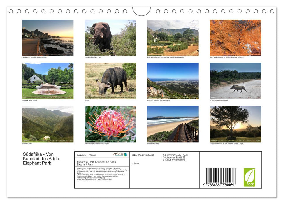 Südafrika - Von Kapstadt bis Addo Elephant Park (CALVENDO Wandkalender 2025)