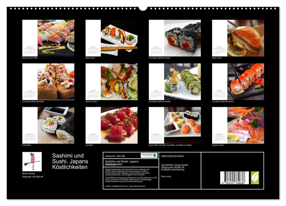 Sashimi und Sushi. Japans Köstlichkeiten (CALVENDO Premium Wandkalender 2025)