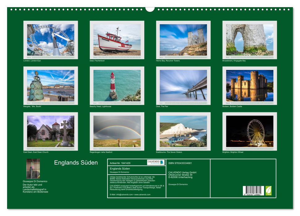 Englands Süden (CALVENDO Wandkalender 2025)