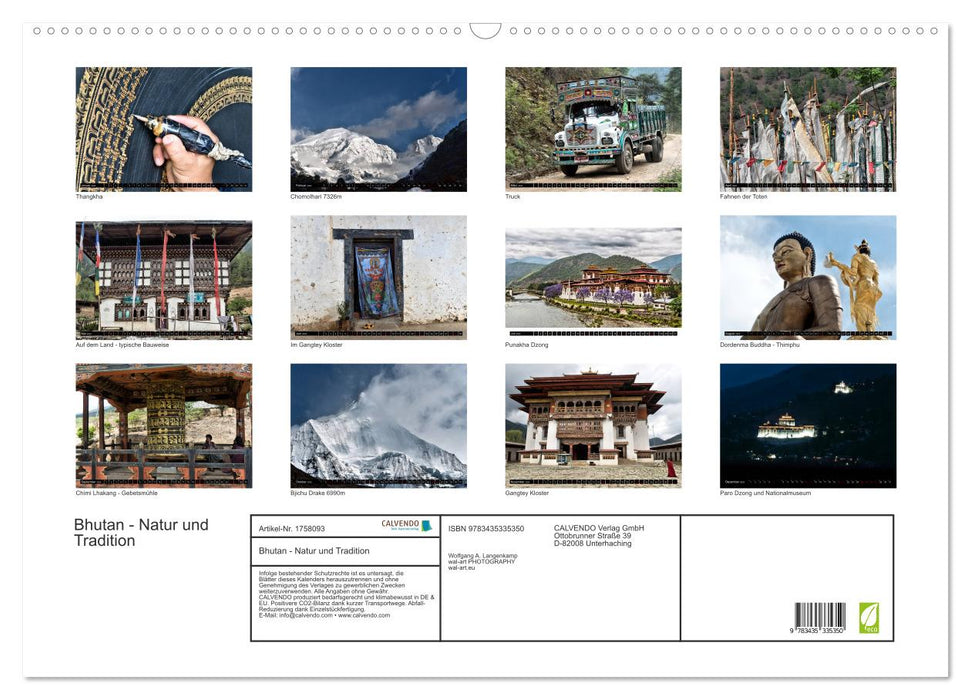 Bhutan - Natur und Tradition (CALVENDO Wandkalender 2025)