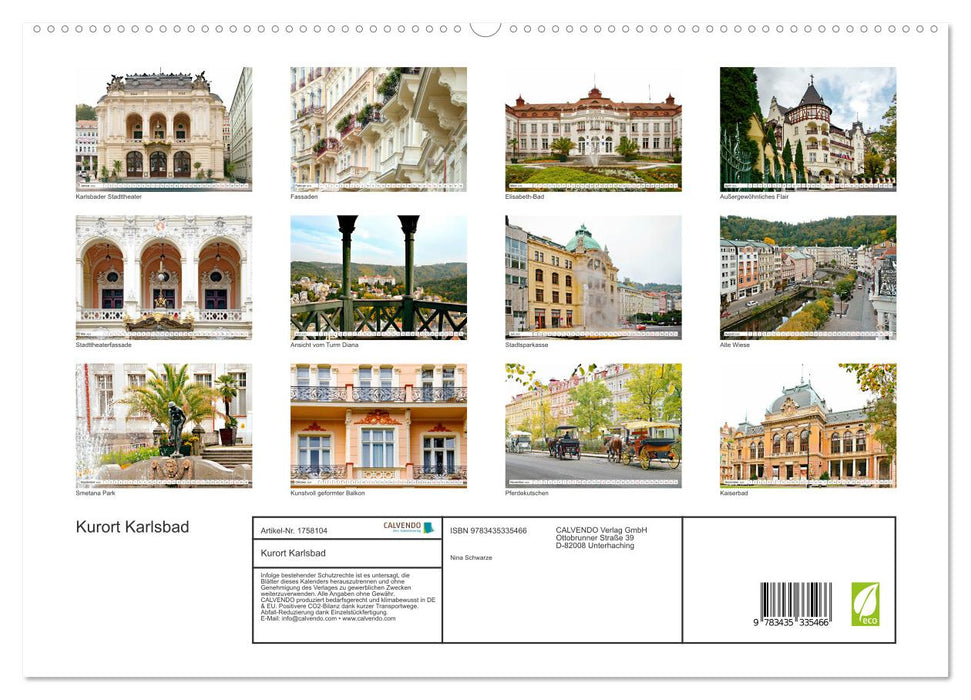 Kurort Karlsbad (CALVENDO Premium Wandkalender 2025)