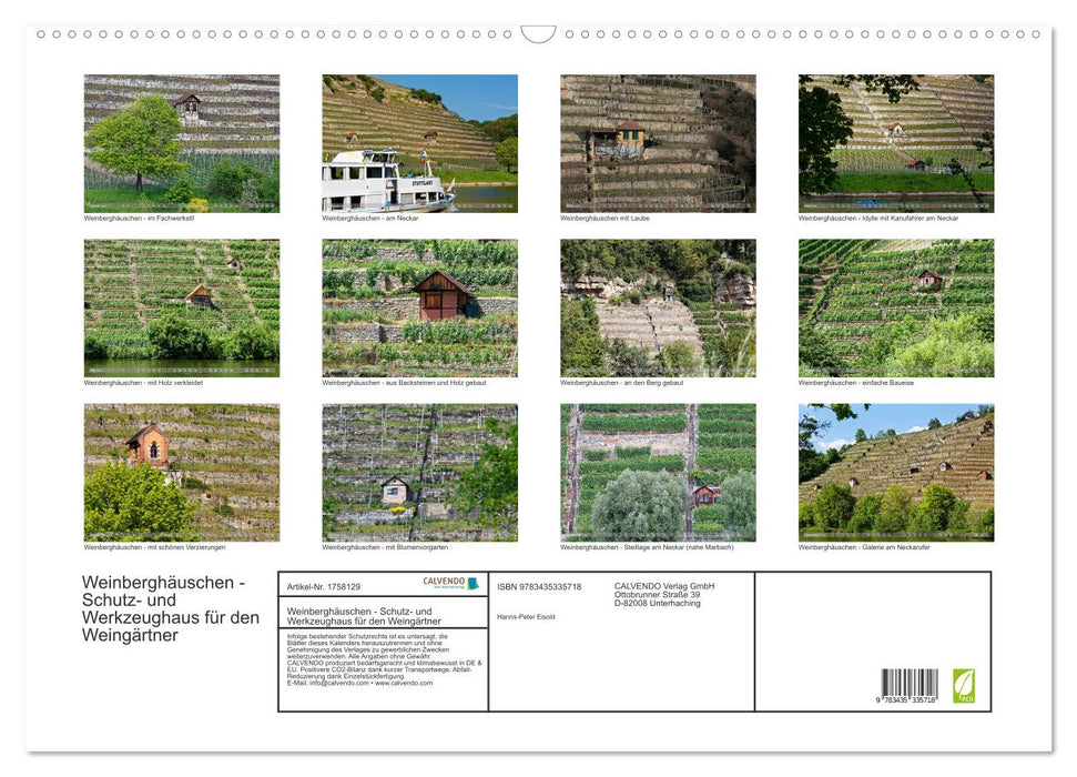 Weinberghäuschen - Schutz- und Werkzeughaus für den Weingärtner (CALVENDO Wandkalender 2025)