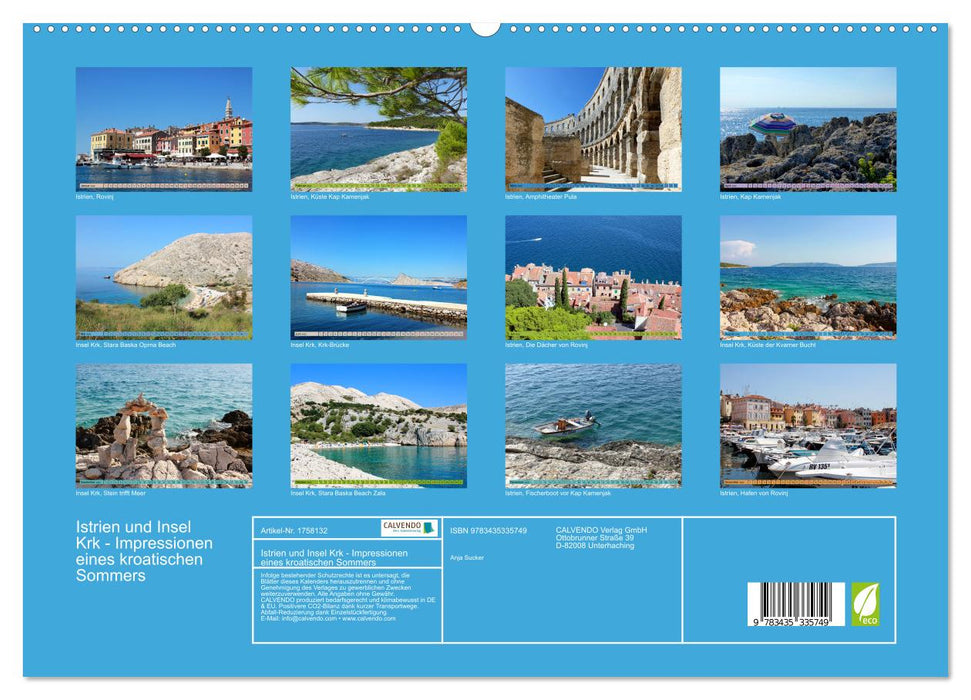 Istrien und Insel Krk - Impressionen eines kroatischen Sommers (CALVENDO Premium Wandkalender 2025)