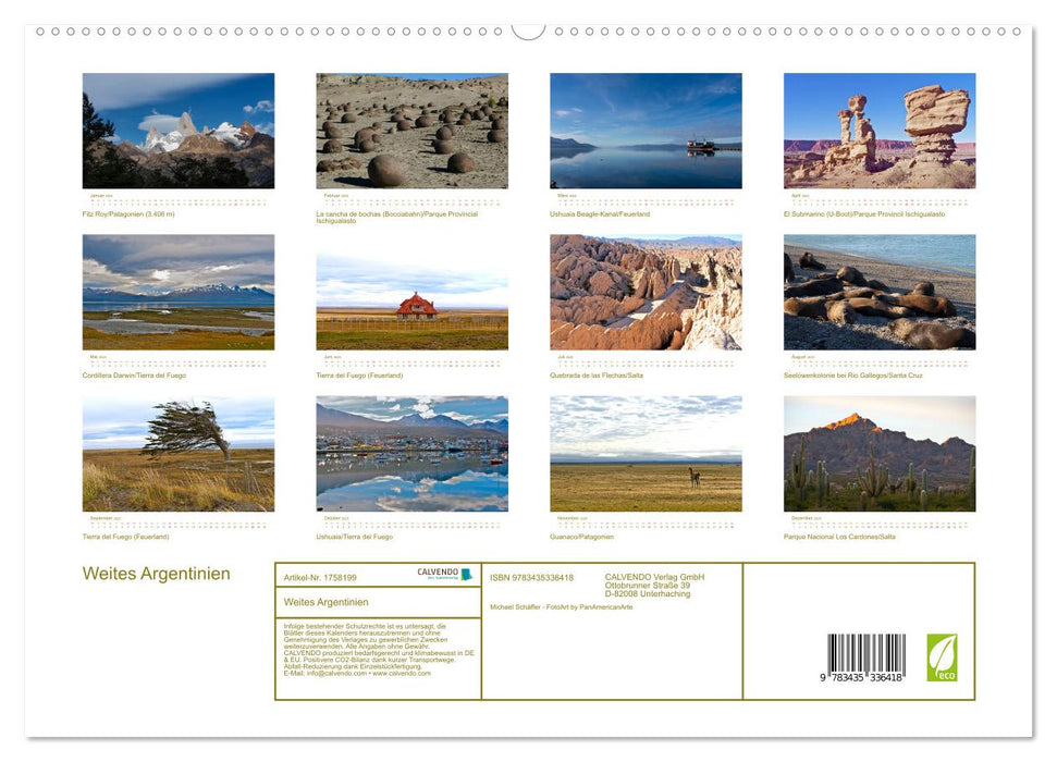 Weites Argentinien (CALVENDO Premium Wandkalender 2025)