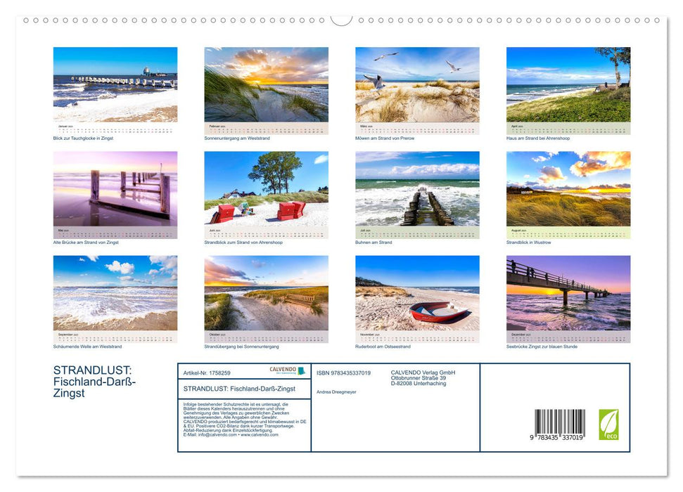 STRANDLUST: Fischland-Darß-Zingst (CALVENDO Premium Wandkalender 2025)