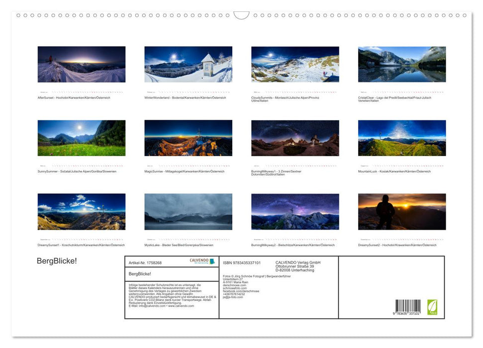BergBlicke! (CALVENDO Wandkalender 2025)