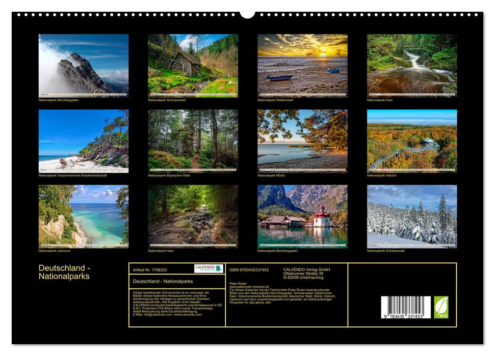 Deutschland - Nationalparks (CALVENDO Premium Wandkalender 2025)