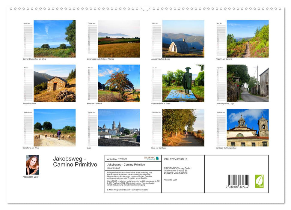 Jakobsweg - Camino Primitivo (CALVENDO Premium Wandkalender 2025)