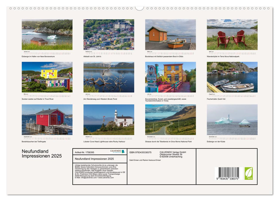 Neufundland Impressionen 2025 (CALVENDO Premium Wandkalender 2025)