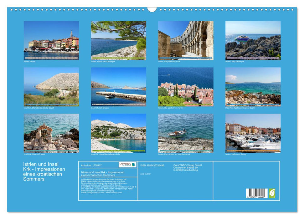 Istrien und Insel Krk - Impressionen eines kroatischen Sommers (CALVENDO Wandkalender 2025)