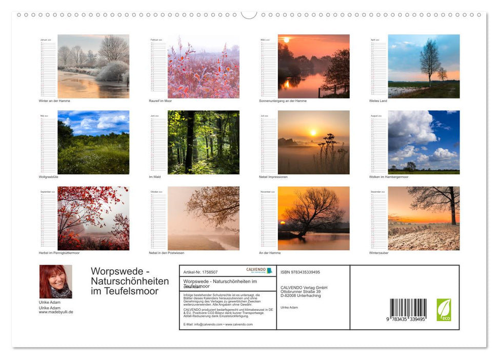 Worpswede - Naturschönheiten im Teufelsmoor (CALVENDO Premium Wandkalender 2025)