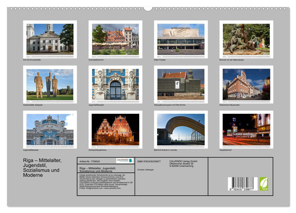 Riga – Mittelalter, Jugendstil, Sozialismus und Moderne (CALVENDO Premium Wandkalender 2025)