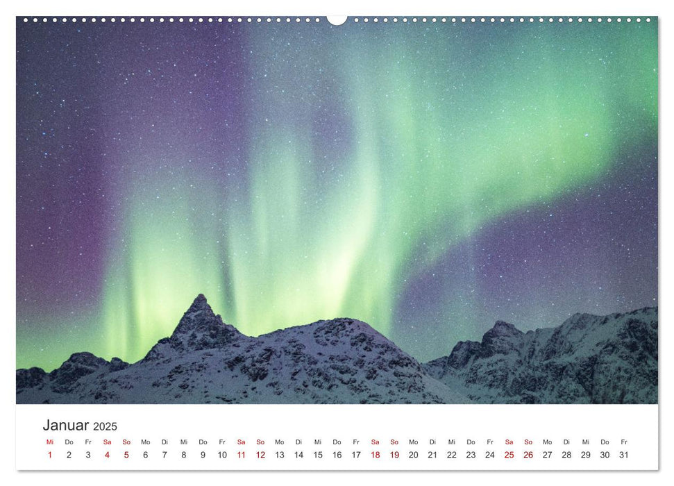 Polarlichter - Einzigartige Himmelsphänomene im Norden (CALVENDO Premium Wandkalender 2025)