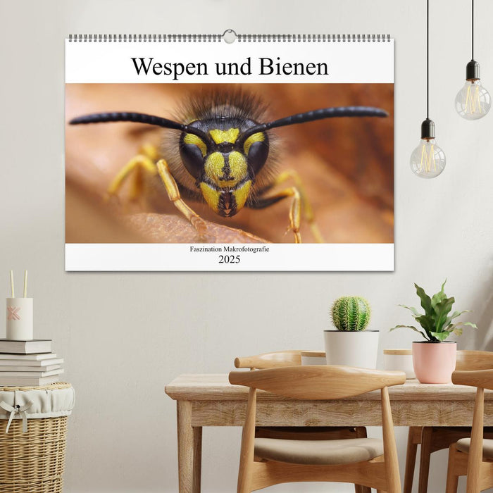 Faszination Makrofotografie: Wespen und Bienen (CALVENDO Wandkalender 2025)