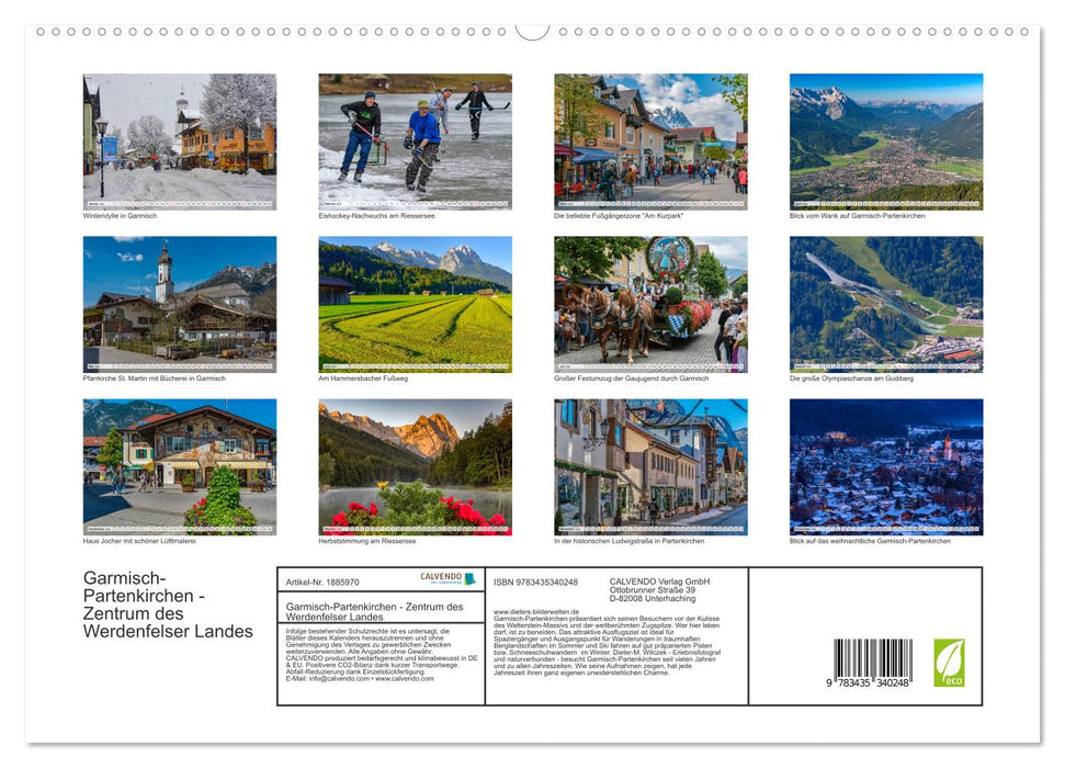 Garmisch-Partenkirchen - Zentrum des Werdenfelser Landes (CALVENDO Premium Wandkalender 2025)