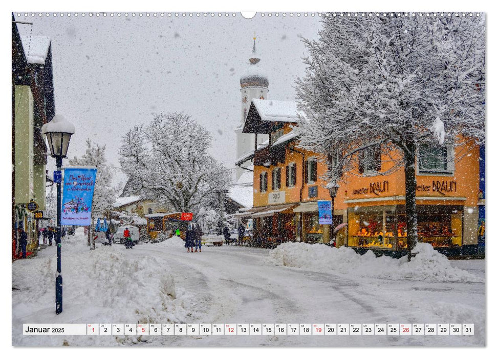 Garmisch-Partenkirchen - Zentrum des Werdenfelser Landes (CALVENDO Premium Wandkalender 2025)