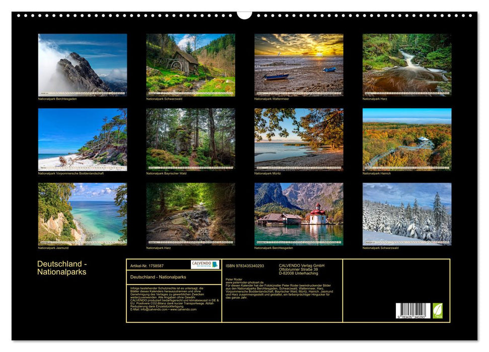 Deutschland - Nationalparks (CALVENDO Wandkalender 2025)