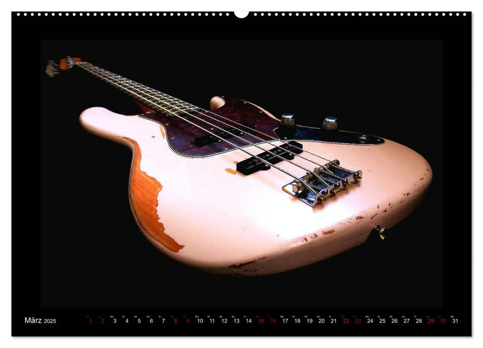 Rockgitarren im Blitzlicht (CALVENDO Premium Wandkalender 2025)