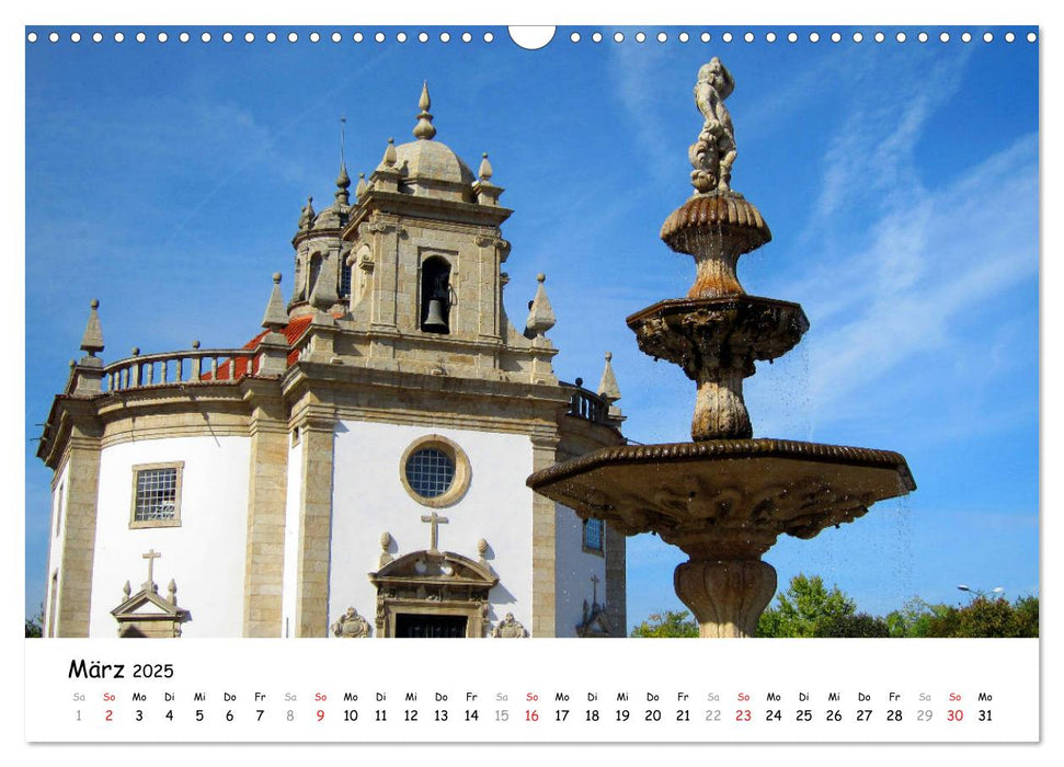 Jakobsweg - Camino Portugues Central (CALVENDO Wandkalender 2025)