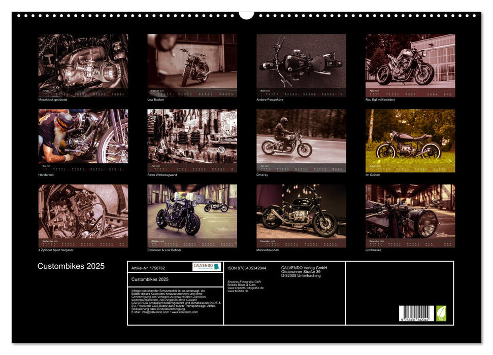 Custombikes 2025 (CALVENDO Wandkalender 2025)