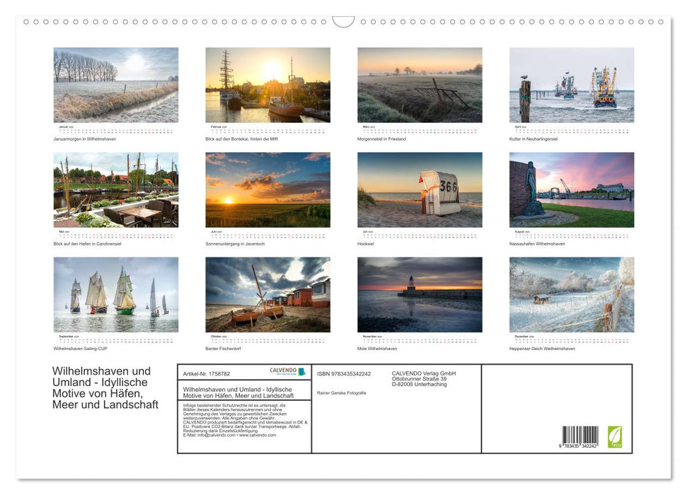 Wilhelmshaven und Umland - Idyllische Motive von Häfen, Meer und Landschaft (CALVENDO Wandkalender 2025)