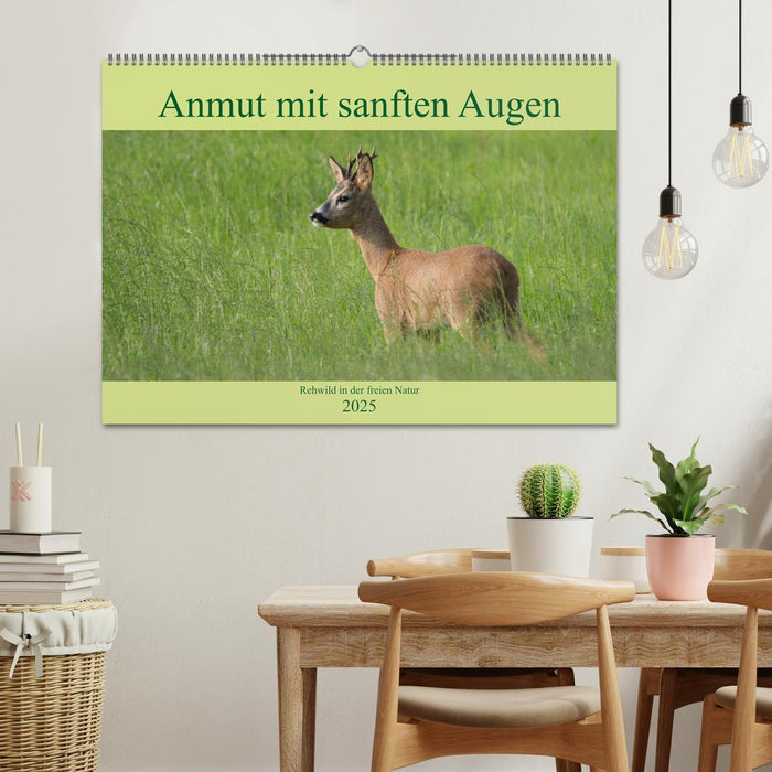 Anmut mit sanften Augen - Rehwild in der freien Natur (CALVENDO Wandkalender 2025)