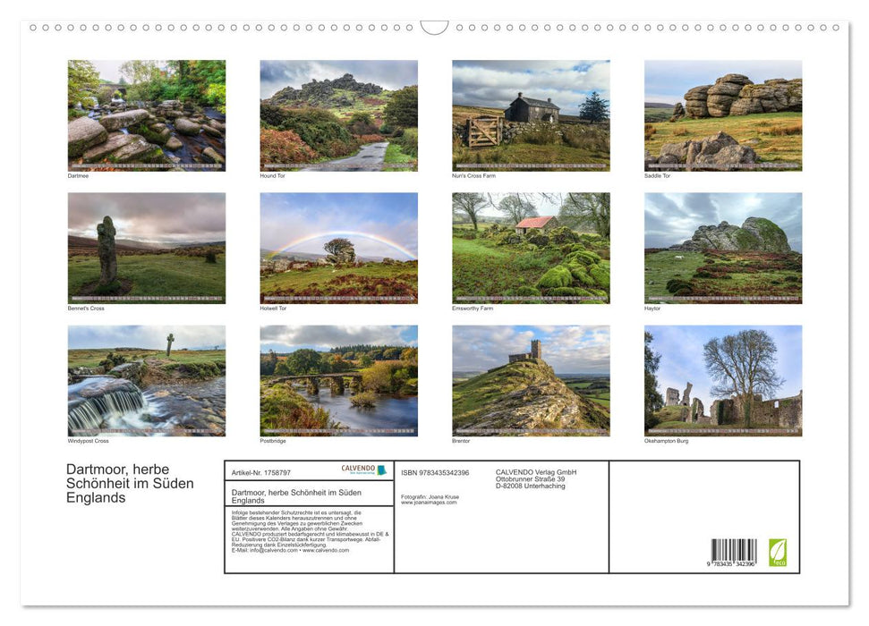 Dartmoor, herbe Schönheit im Süden Englands (CALVENDO Wandkalender 2025)