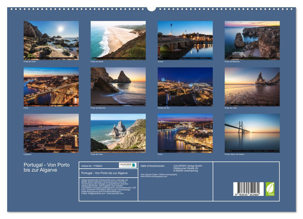 Portugal - Von Porto bis zur Algarve (CALVENDO Premium Wandkalender 2025)