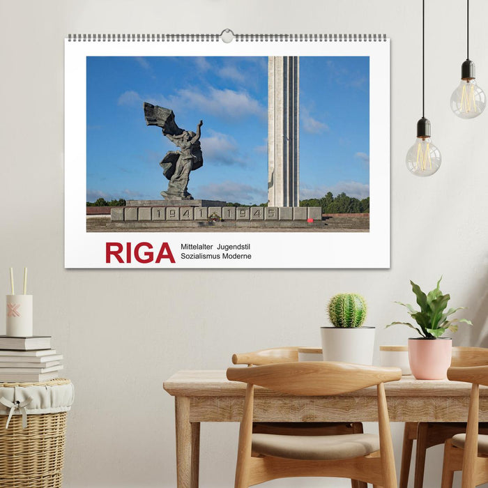 Riga – Mittelalter, Jugendstil, Sozialismus und Moderne (CALVENDO Wandkalender 2025)