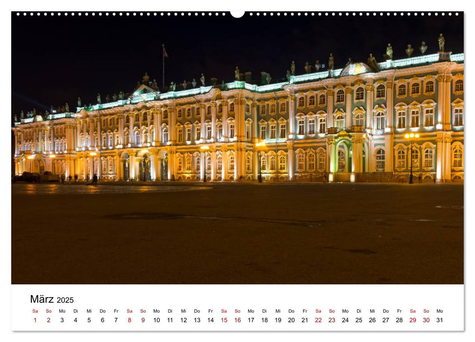 St. Petersburg bei Nacht (CALVENDO Premium Wandkalender 2025)