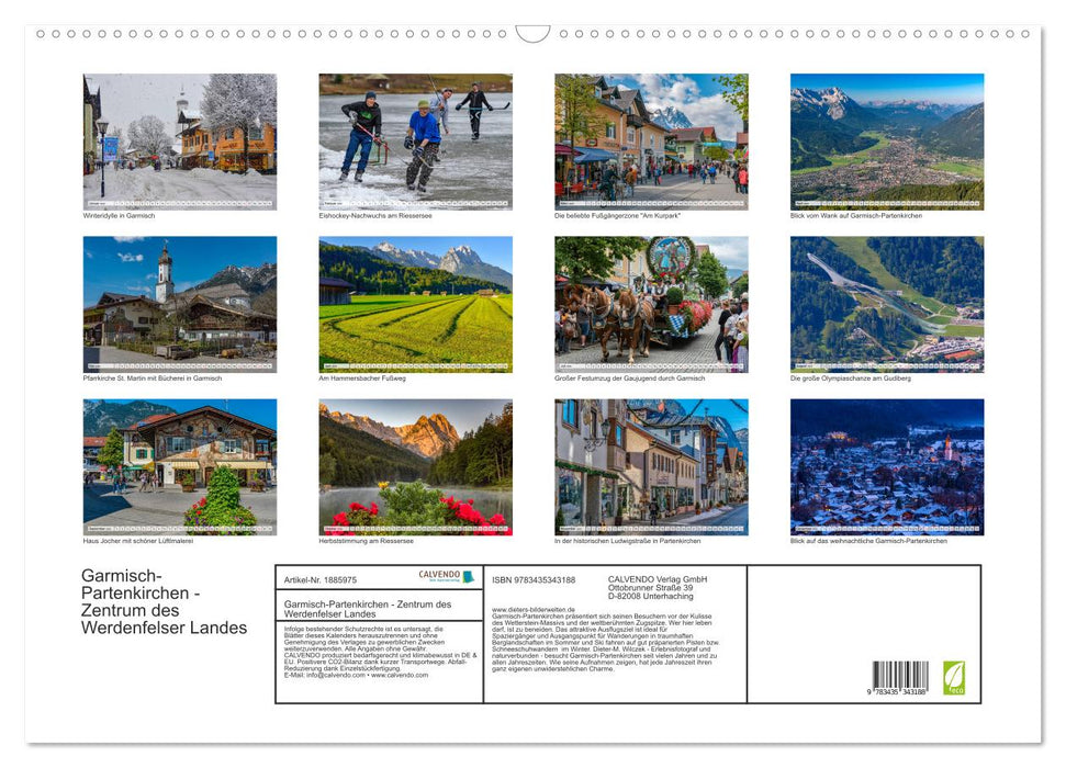 Garmisch-Partenkirchen - Zentrum des Werdenfelser Landes (CALVENDO Wandkalender 2025)