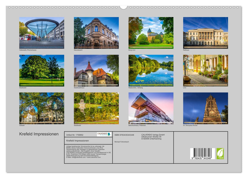 Krefeld Impressionen (CALVENDO Premium Wandkalender 2025)