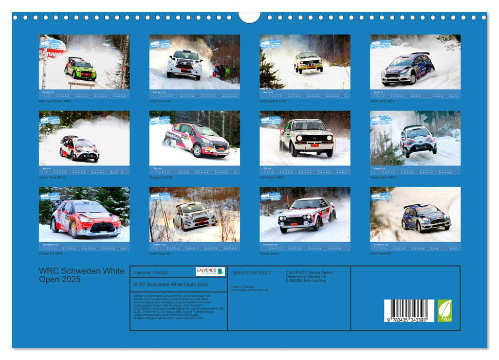 WRC Schweden White Open 2025 (CALVENDO Wandkalender 2025)