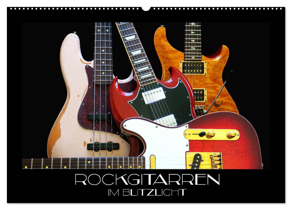 Rockgitarren im Blitzlicht (CALVENDO Wandkalender 2025)