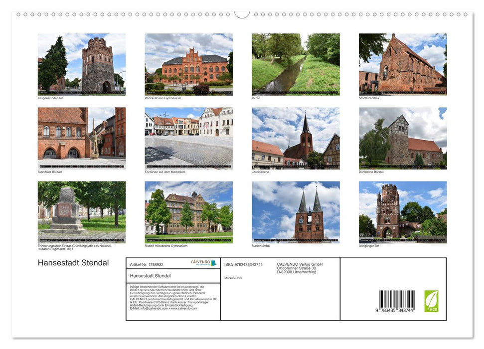 Hansestadt Stendal (CALVENDO Premium Wandkalender 2025)