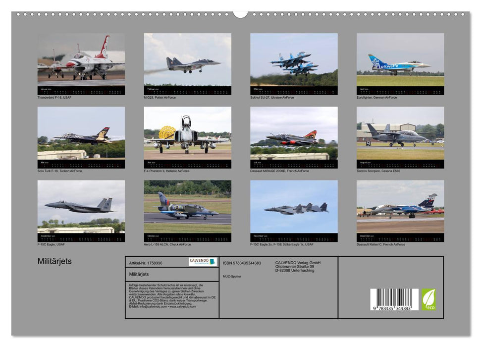 Militärjets (CALVENDO Premium Wandkalender 2025)